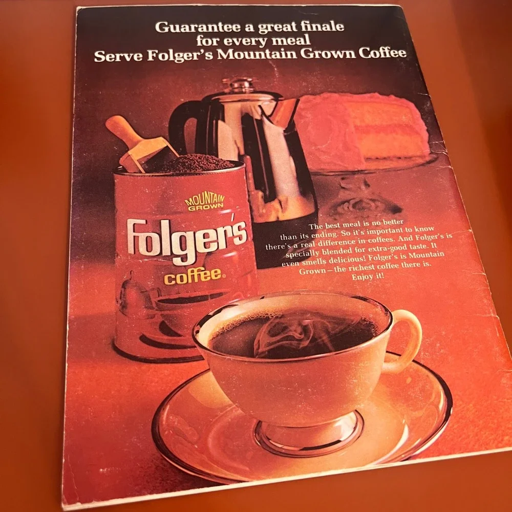 Vintage 1973 Mrs Olsons Get-Together Recipes Folgers Coffee Cookbook Booklet